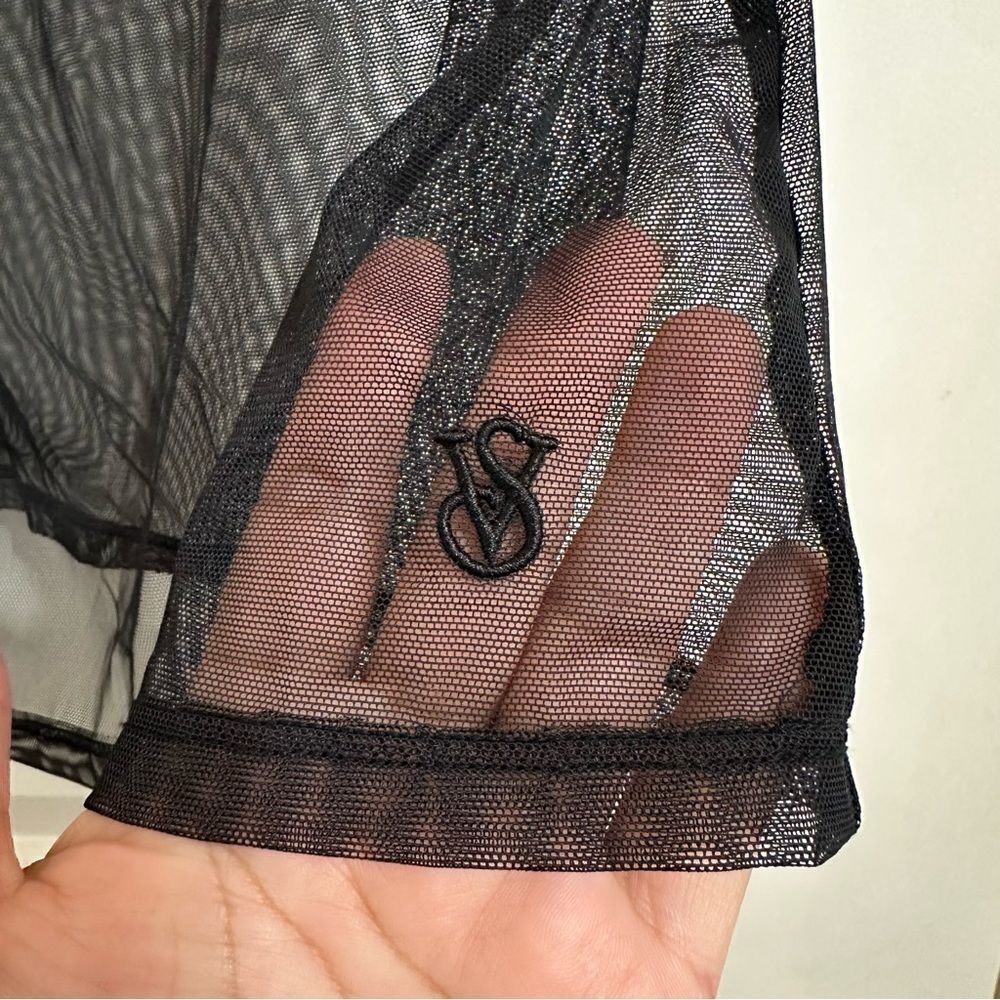 VICTORIA’S SECRET WITCHY GOTH SHEER MESH SHORT SLEEVE TOP XS - Picture 5 of 6